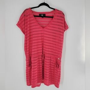 Calvin Klein Stripes Mesh Cover Up Swimwear‎ Size XL